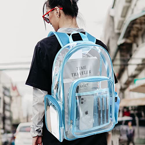 Clear Backpack Plastic School Backpack School Bag, Transparent Waterproof Clear Durable PVC Book Bag Clear Backpack for School Theater and Work