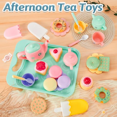 Tea set kids with kitchen accessories kids food toys tea set kids role play learning toys