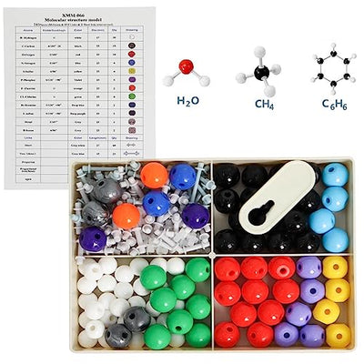 Chemistry Molecule Model, Molecule Model Organic Inorganic Structure Kit 240 pieces with atom links and instructions for teachers, students and scientists