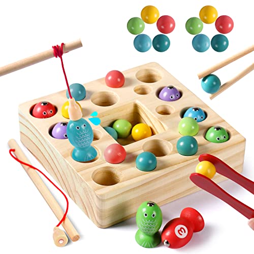 Wooden Fishing Game, Learning Toy, Magnetic Board, Children's Toy