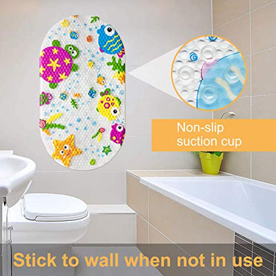 non-slip children's bath mat, PVC bath mat shower mat with powerful suction cups massage function baby bath mat