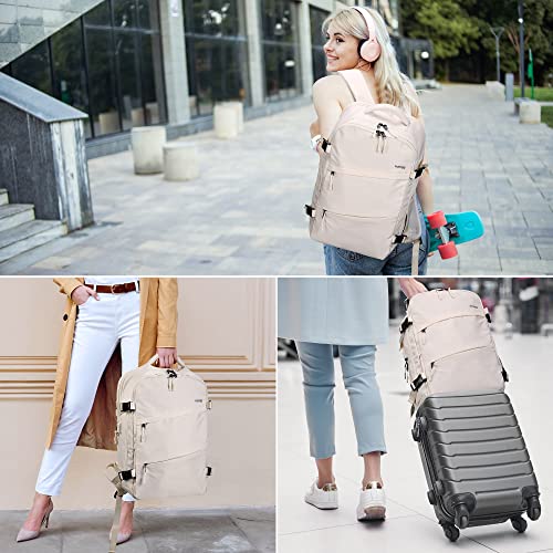 Travel backpack ladies, airplane hand luggage backpack Lufthansa, 15.6 inch laptop backpack for work school travel, casual daypack school bag, cabin size, USB charging port