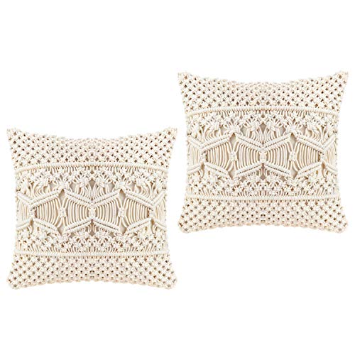 Set of 2 macramé cushion cover for decorative pillows sofa cushions decorative couch cushion covers boho decoration living room bedroom pillows