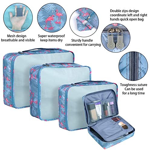 Pack of 8 Packing Cubes, Suitcase Organisation Cubes, with Shoe Bag, Laundry Bag, Travel Organisers, Clothes Bags, for Backpack