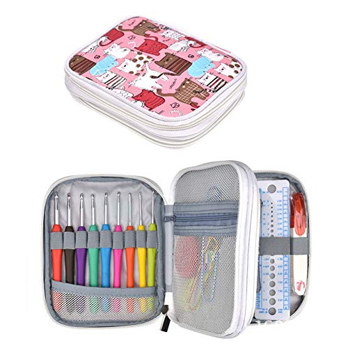 72pcs Crochet Needle Set All-in-One Crochet Accessories Kit Crochet with Portable Bag, Ergonomic Handle Crochet Knitting Needles-Best Choice for Beginners and Professionals