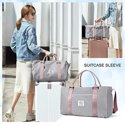 Sports Travel Bag Large Sports Bag, Weekend Bag, Carrying Bag for Airplane, Beach Bag, Overnight Bag, Waterproof Hospital Bag, Luggage Bag with Wet Bag