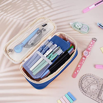 Pencil Case, Pencil Case with Divider Compartment, Pencil Bag, Large Stationery Bag, Handheld Portable Pencil Bag for School & Office