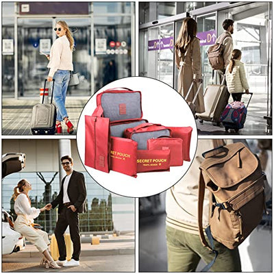 Pack of 8 Packing Cubes, Suitcase Organisation Cubes, with Shoe Bag, Laundry Bag, Travel Organisers, Clothes Bags, for Backpack