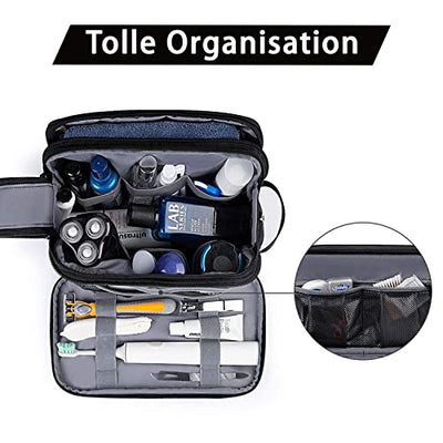 Toilet Bag, Travel Toiletry Bag Cosmetic Bag with Double Zipper Opening, Large Storage Space, 5L