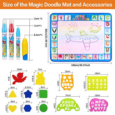 Water Doodle Mat Aqua Magic Doodle Painting Mat 100 * 78cm XL Aqua Drawing Painting Mat, Painting Mat With Water Pencil