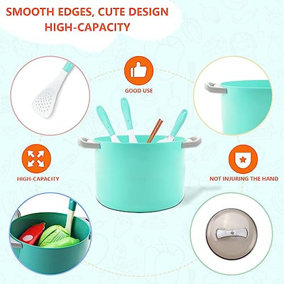 41pcs Kitchen Toy Set, Kids Role Play Kitchen Pretend Toy, Cookware Cooking Utensils Pan Toy Kit, Kitchen Accessories Cooking Pots and Pans