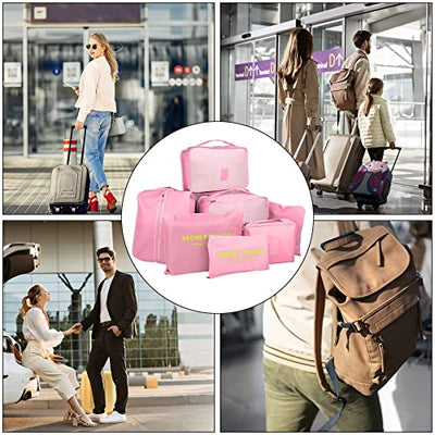 Pack of 8 Packing Cubes, Suitcase Organisation Cubes, with Shoe Bag, Laundry Bag, Travel Organisers, Clothes Bags, for Backpack