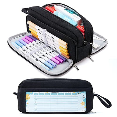 Pencil Case with 3 compartments Large Capacity Pencil Case Pencil Case Pencil Case for School & Office