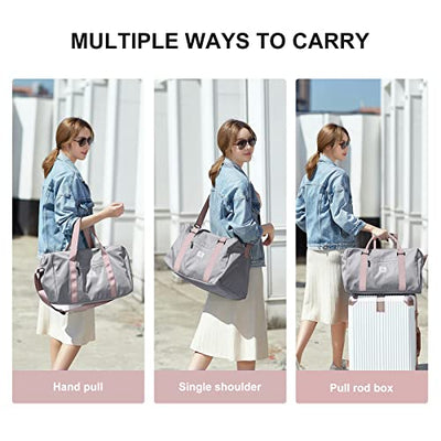 Sports Travel Bag Large Sports Bag, Weekend Bag, Carrying Bag for Airplane, Beach Bag, Overnight Bag, Waterproof Hospital Bag, Luggage Bag with Wet Bag