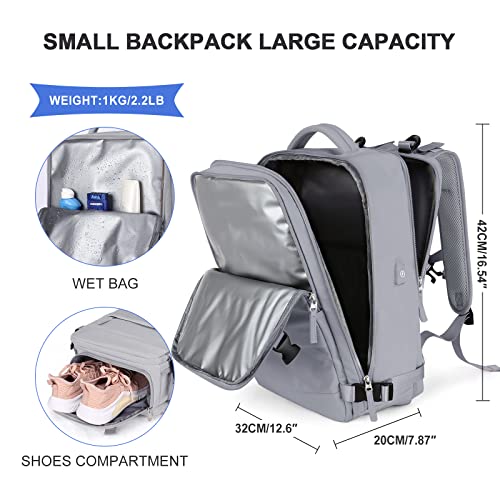 Hiking Backpack Waterproof Outdoor Sports Backpack Casual Daypack School Bag Fit 14 Inch Laptop with Charging Port Shoe Compartment