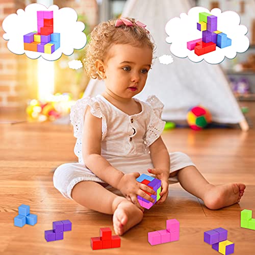 Magnetic Building Blocks Cubes, Building Blocks Toys for Kids with 54 Smart Cards