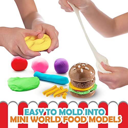 Miniature dishes from around the world' Air Dry Clay, set with 10 colors of modeling clay and over 19 parts for modeling Air Dry Clay Kit