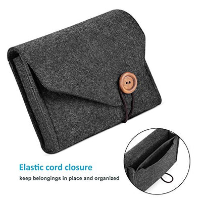 Felt Storage Case Bag, Portable Travel Electronics Accessories Organizer Bag for MacBook Laptop Mouse Power Adapter Cable Power Bank Mobile Phone Accessories Charger SSD HHD