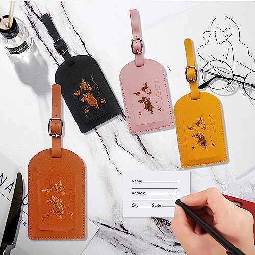 Luggage tag 4 PCS air travel suitcase tag with address label leather suitcase tag for cruises handbags ID label travel accessories married couples