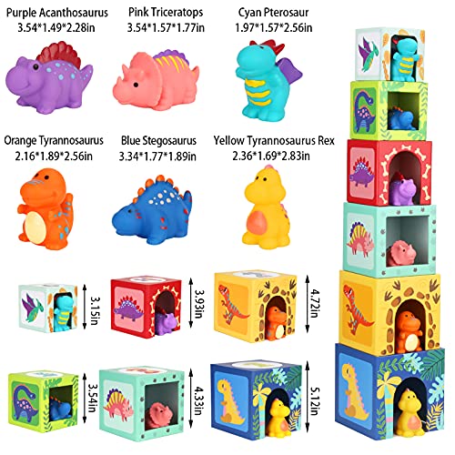 Cubes empilables pour bébé et tour empilable, jouets dinosaures pour enfants