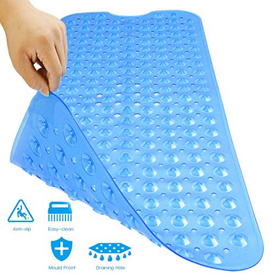 Tapis de bain, tapis de douche, tapis antidérapant lavable en machine, insert de bain extra long avec trou d'évacuation