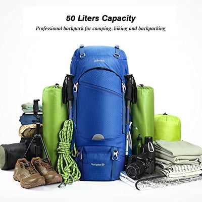 Hiking Backpack 50L, Waterproof Trekking Backpack Travel Backpack Outdoor Hiking Backpack With Rain Cover, Backpacker Backpack For Hiking, Mountaineering, Camping, Travel Sports