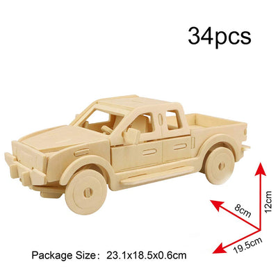 Wooden 3D Puzzle Collection Puzzle Model Kit Wooden Craft Kids Puzzle Educational Toy