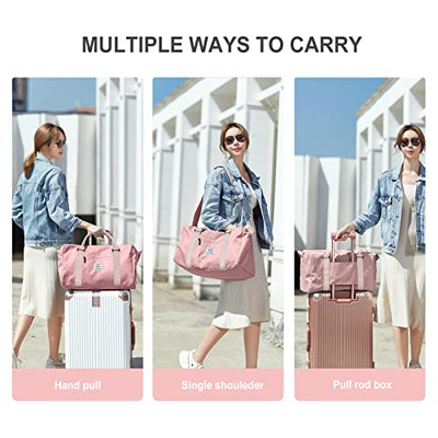 Sports Travel Bag Large Sports Bag, Weekend Bag, Carrying Bag for Airplane, Beach Bag, Overnight Bag, Waterproof Hospital Bag, Luggage Bag with Wet Bag