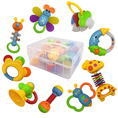 Baby Rattle Teether Toy Set Babies First Rattles Babies First Toy Gift Set for Infants Newborn