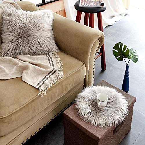 Sheepskin imitation lambskin, fur round, fur rug round, faux fur rug | fur seat cushion chair cushion round, fur for chairs, faux fur chair pad