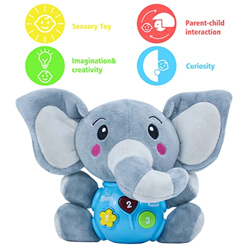 Jouet Peluche Eléphant Jouet Bébé de 7 8 9 mois Pâques