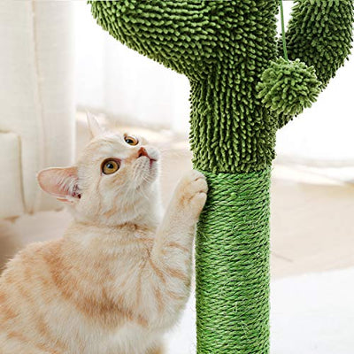 Arbre à chat en forme de cactus, arbre à chat en corde de sisal, jouet fin pour chat