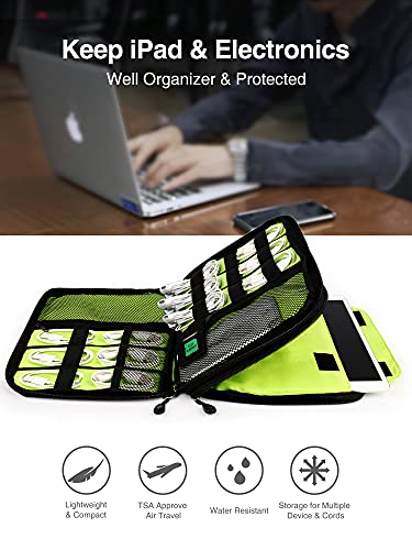 Electronic organizer, double layer travel bag, portable drawstring organizer, travel bag for cable storage, cable storage and electronic accessories, phone/USB/charger