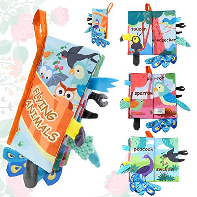3D fabric book baby crackle book baby,baby book picture book,flying animals touch book baby stroller toy
