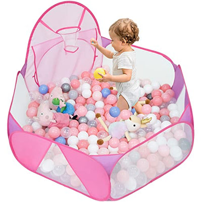 Piscine à balles pour enfants, grande piscine à balles pop-up, tente de jeu pour les tout-petits, parc pour bébés avec panier de basket-ball et sac de rangement