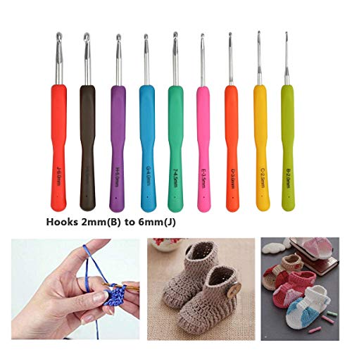 72pcs Crochet Needle Set All-in-One Crochet Accessories Kit Crochet with Portable Bag, Ergonomic Handle Crochet Knitting Needles-Best Choice for Beginners and Professionals