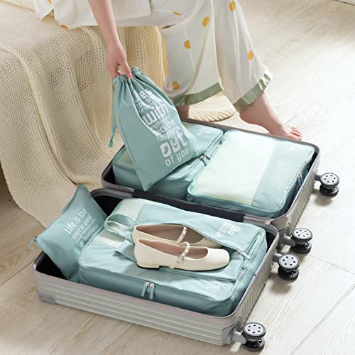 Packing Cubes Set of 6 Clothes Bags, Suitcase Organiser for Holidays, Packing Cubes, Travel Cubes, Organiser System