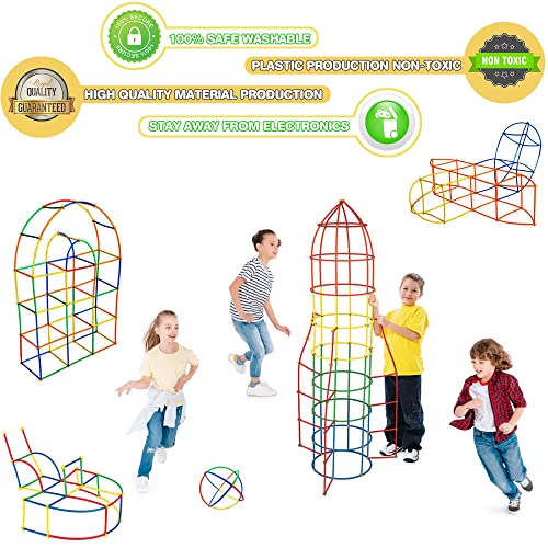 Straws and connectors building toy 480 pieces straws and connectors set - straw constructor puzzle game