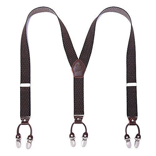 Suspenders 6 Clips Heavy Duty Braces Y Back 20 Colors Durable Elastic Adjustable Braces Strong Metal Clips Suspenders