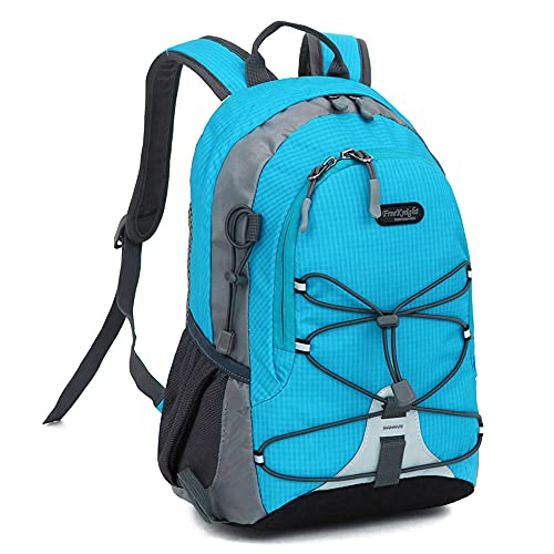 10L Small Size Waterproof Kids Sports Backpack, Miniature Outdoor Hiking Travel Daypack, Height Under 1.2m Light Blue