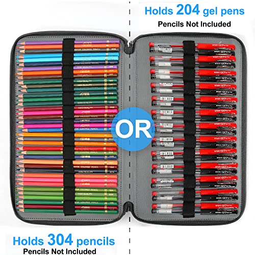 Pencil Case for for 300 Crayons or 200 Gel Pens Portable Pen Case for Artists