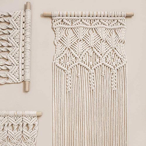 2 Pcs Macramé Wall Hanging Boho Deco Chic Woven Tapestry