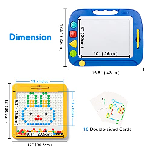 2 Pack Magnetic Drawing Board, Magnetic Painting Board and Large Magic Coloring Board for Kids, Early Learning, Sensory, Art, Toddler, Preschool