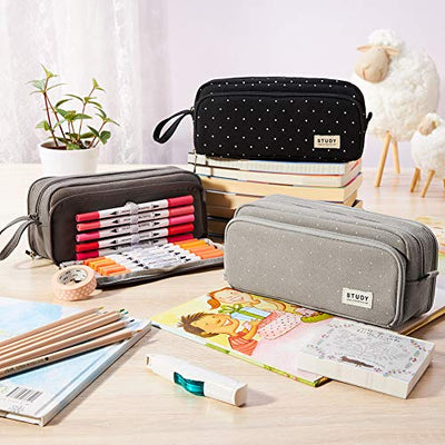 Pencil Case with 3 compartments Large Capacity Pencil Case Pencil Case Pencil Case for School & Office