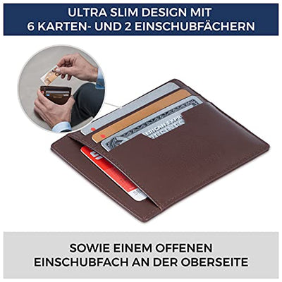 Genuine leather RFID card case nappa leather