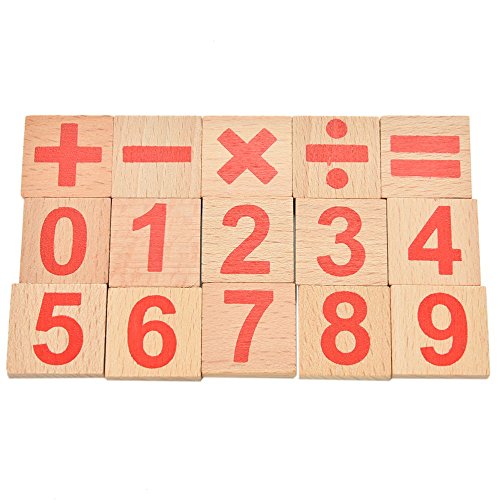 Math toys wood metal box for storage numbers learning calculators