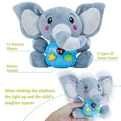 Jouet Peluche Eléphant Jouet Bébé de 7 8 9 mois Pâques