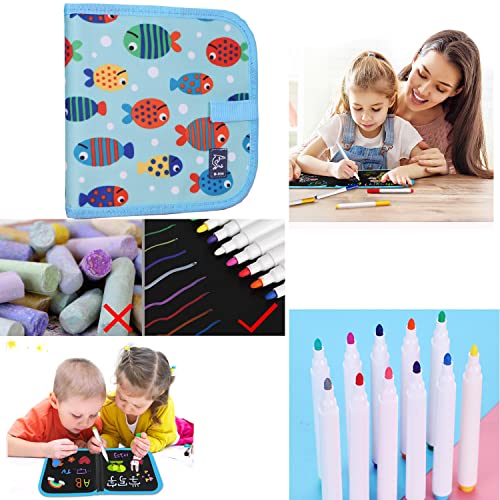 Coloring book for children reusable ，drawing board wipeable portable with 12 colored pencils