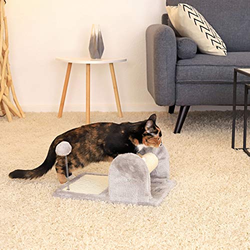 Small scratching post climbing tree scratching board scratching mat with plush and play ball