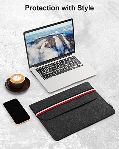 13.3 inch laptop bag, felt tablet bag with additional felt pocket and mouse pad, felt laptop briefcase, bag for 13" MacBook Air Pro, Dell, Lenovo, HP